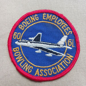 Vintage Boeing Employees Bowling Embroidered Patch 1960 1961